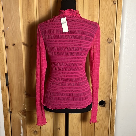 ANTHROPOLOGIE x Pilcro Smocked Mesh Turtleneck Top - Picture 7 of 10